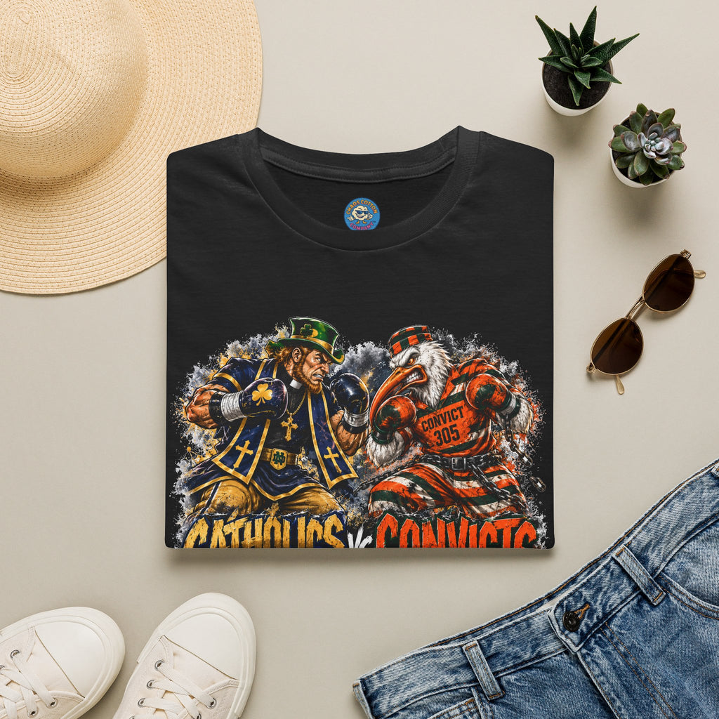 Catholics vs Convicts Rivalry Football T-Shirt