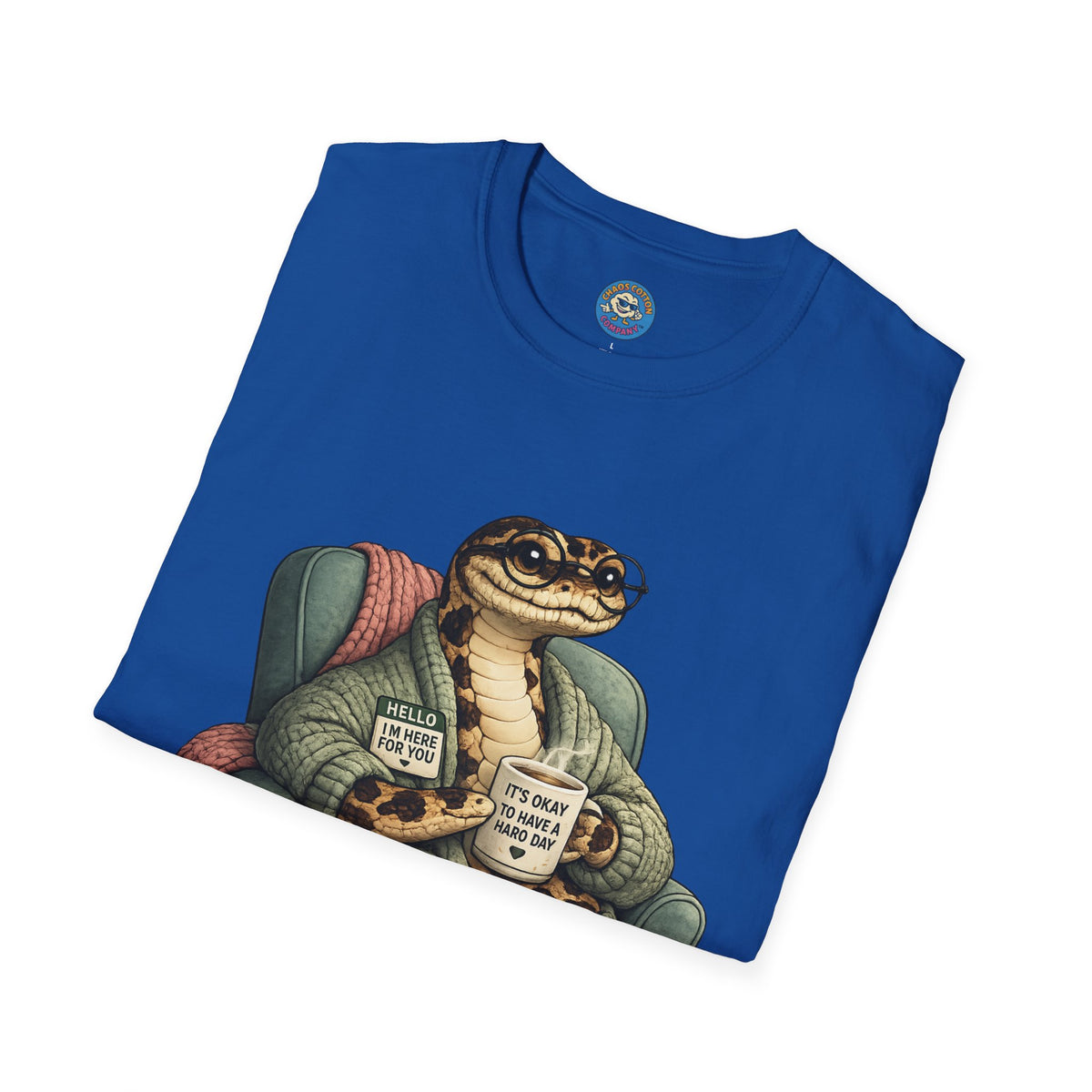 Cozy Snake Holding Mug T-Shirt | It's Okay To Have A Hard Day