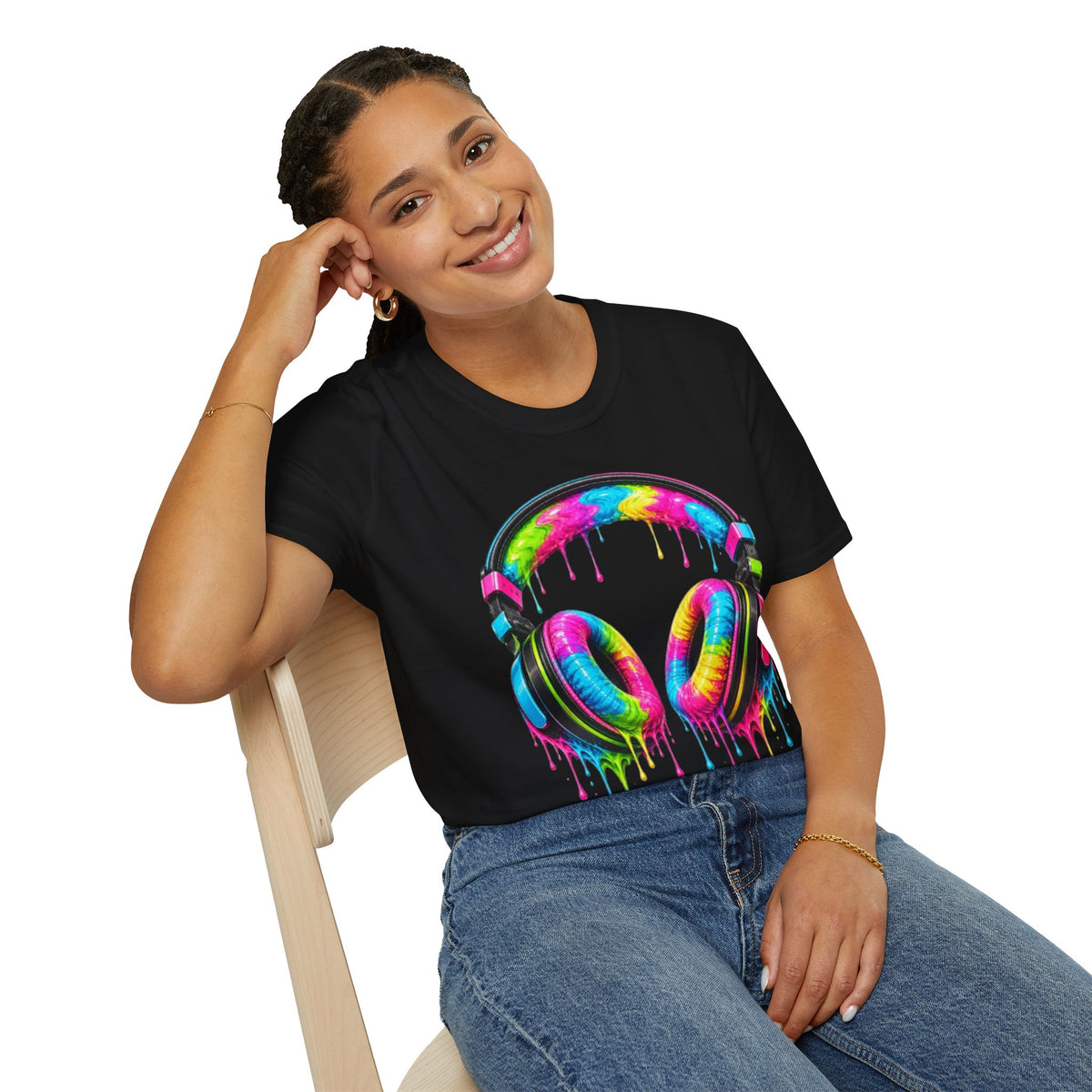 80's Neon Drip Headphones T-Shirt