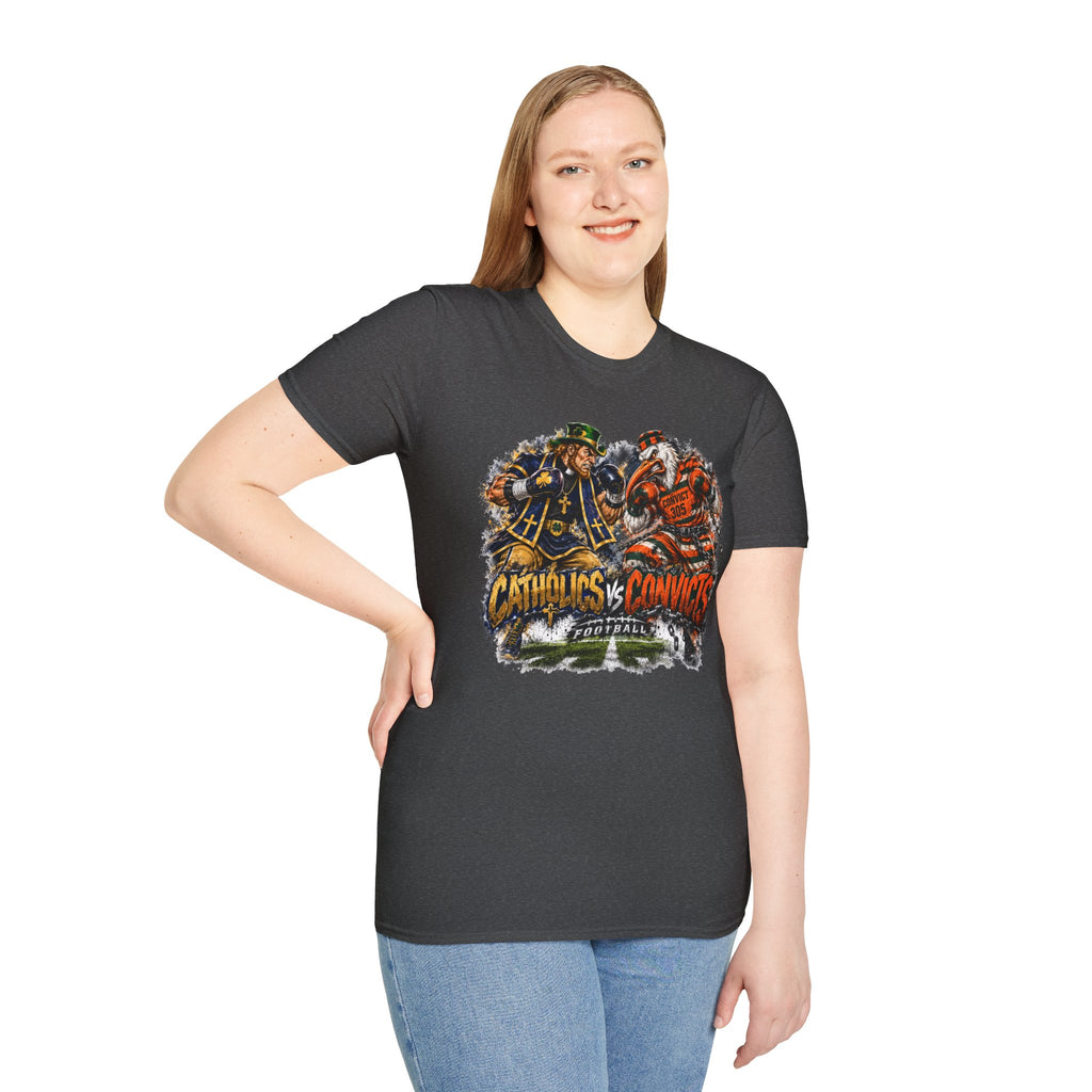 Catholics vs Convicts Rivalry Football T-Shirt