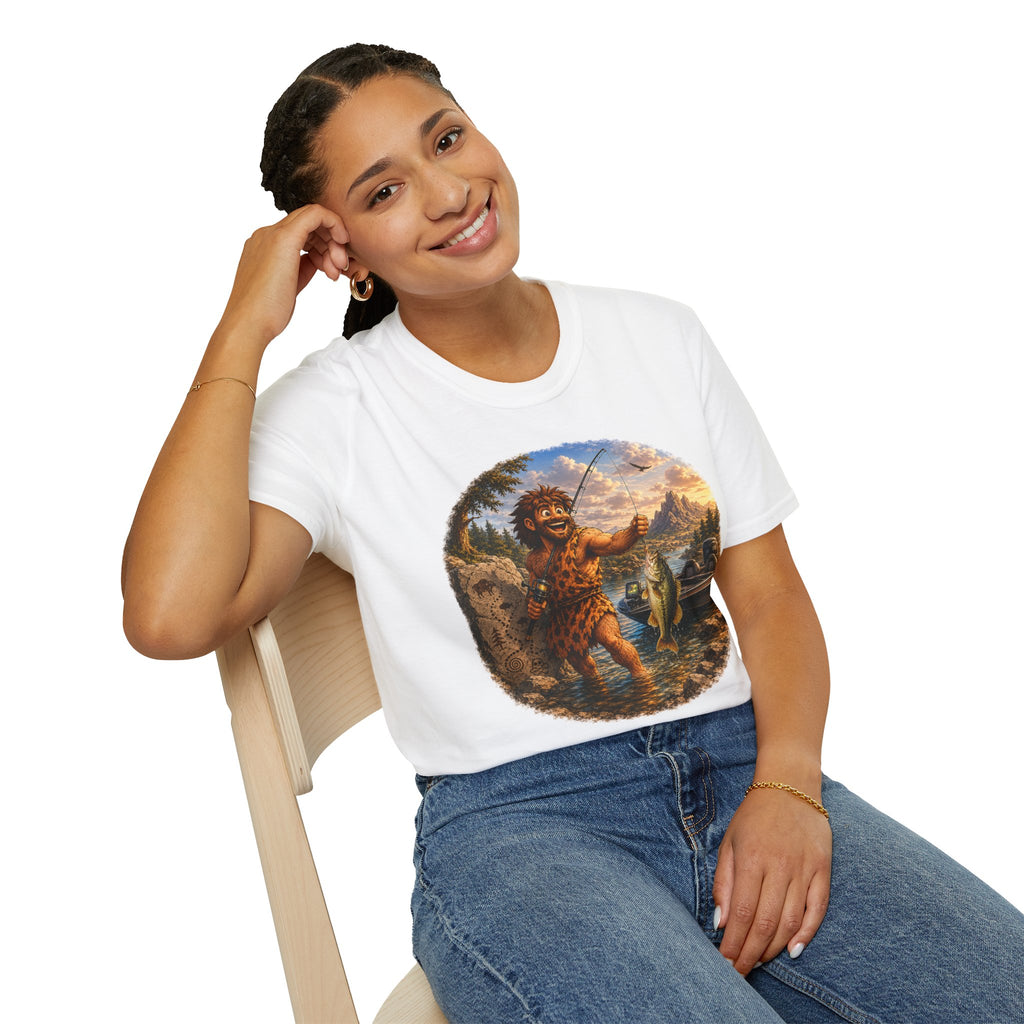 Caveman Goes Fishing T-Shirt
