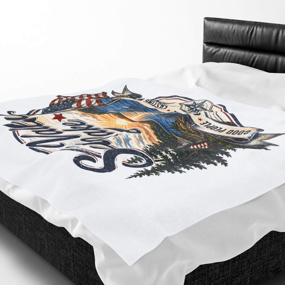 Sun Valley Lake Velveteen Plush Blanket