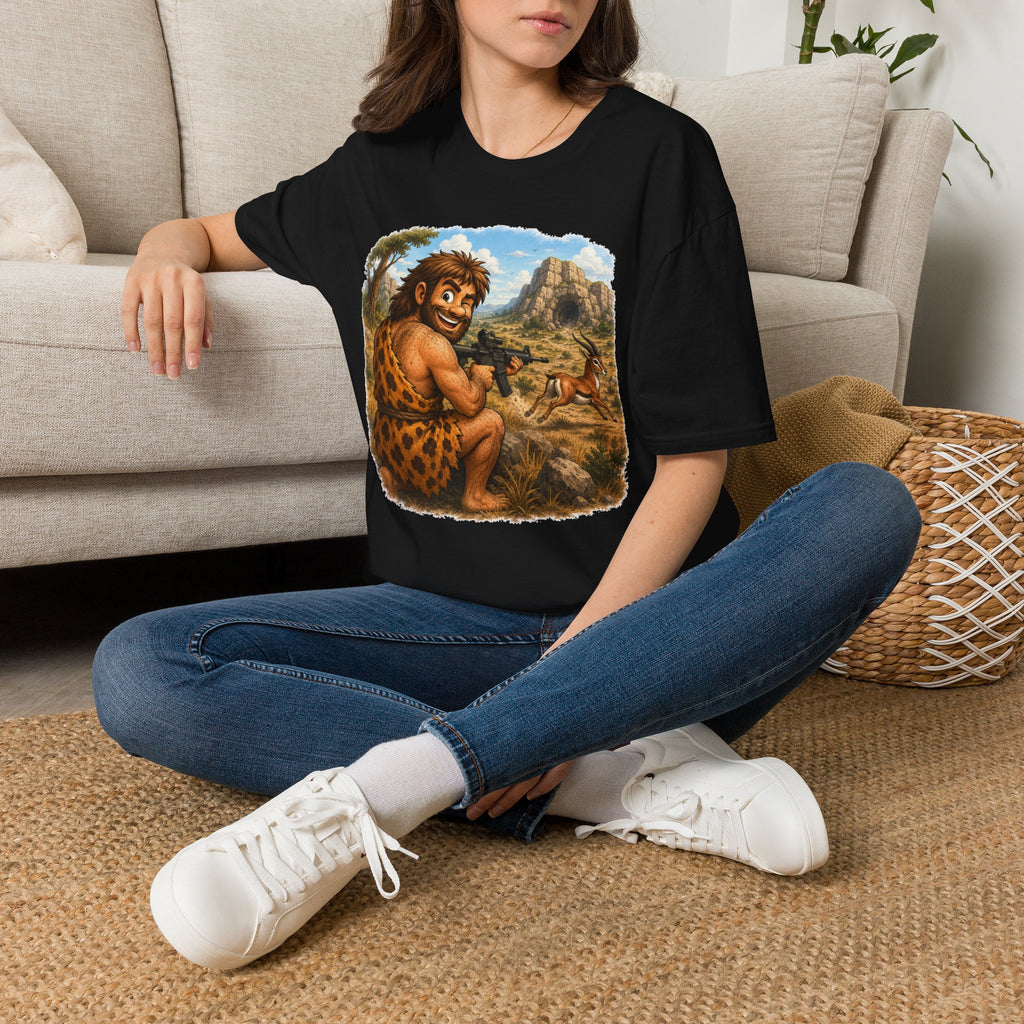 Caveman Hunting with an AR T-Shirt
