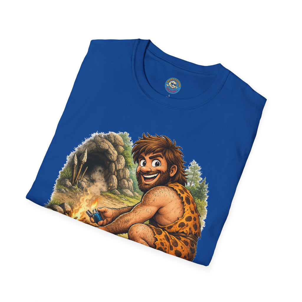 Caveman Discovers a Lighter T-Shirt