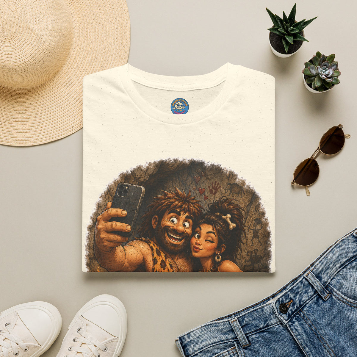 Caveman Couple Selfie T-Shirt