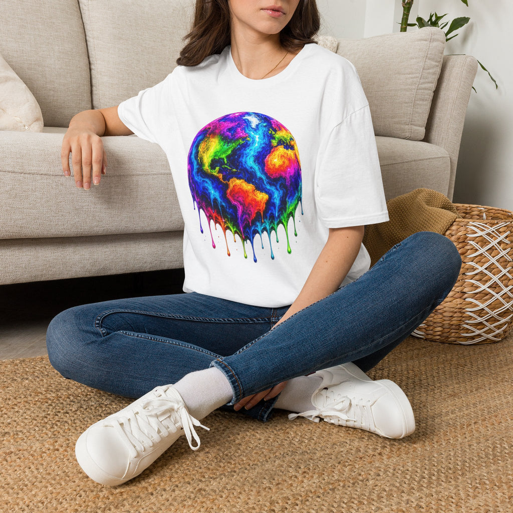 Rainbow Drip Earth T-Shirt