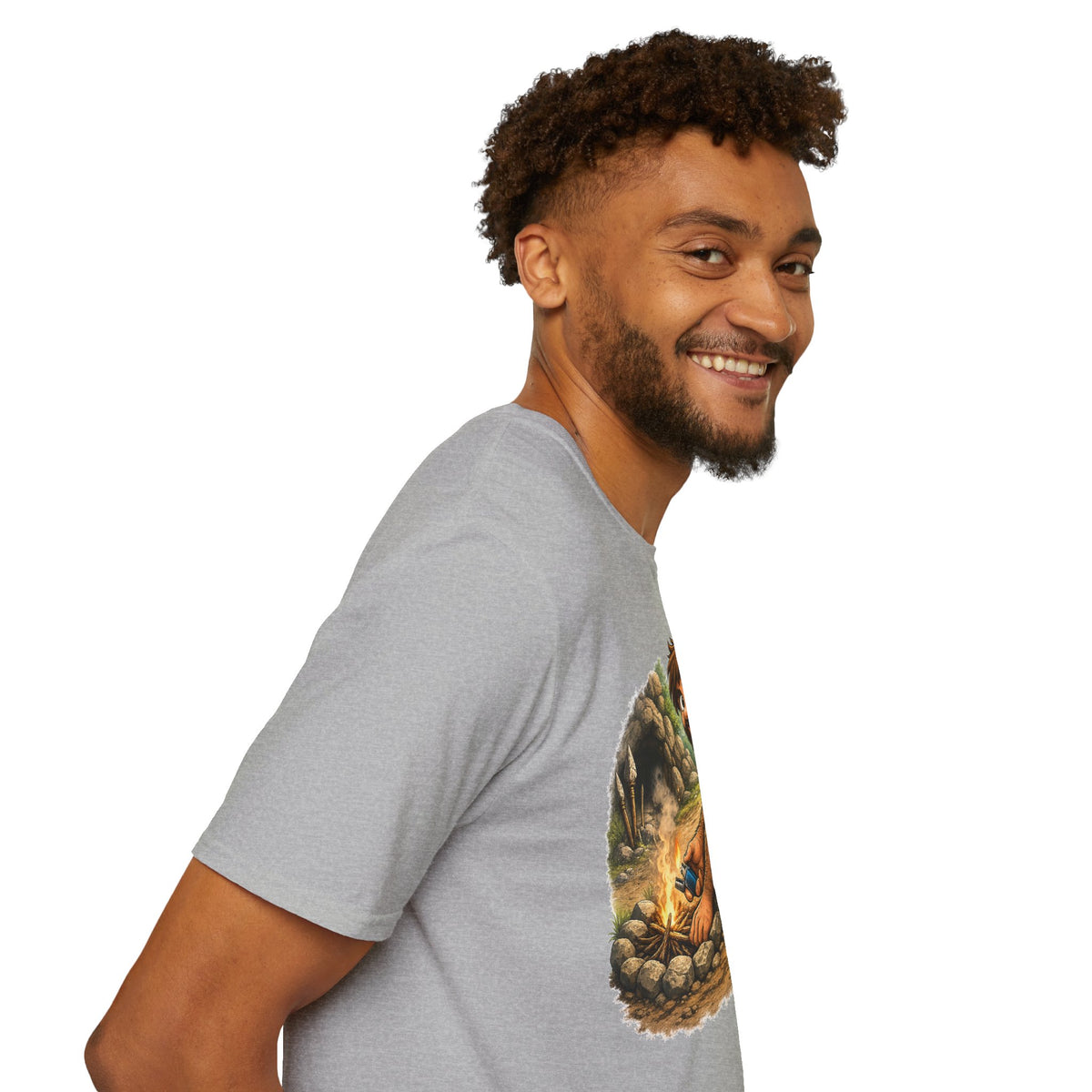 Caveman Discovers a Lighter T-Shirt