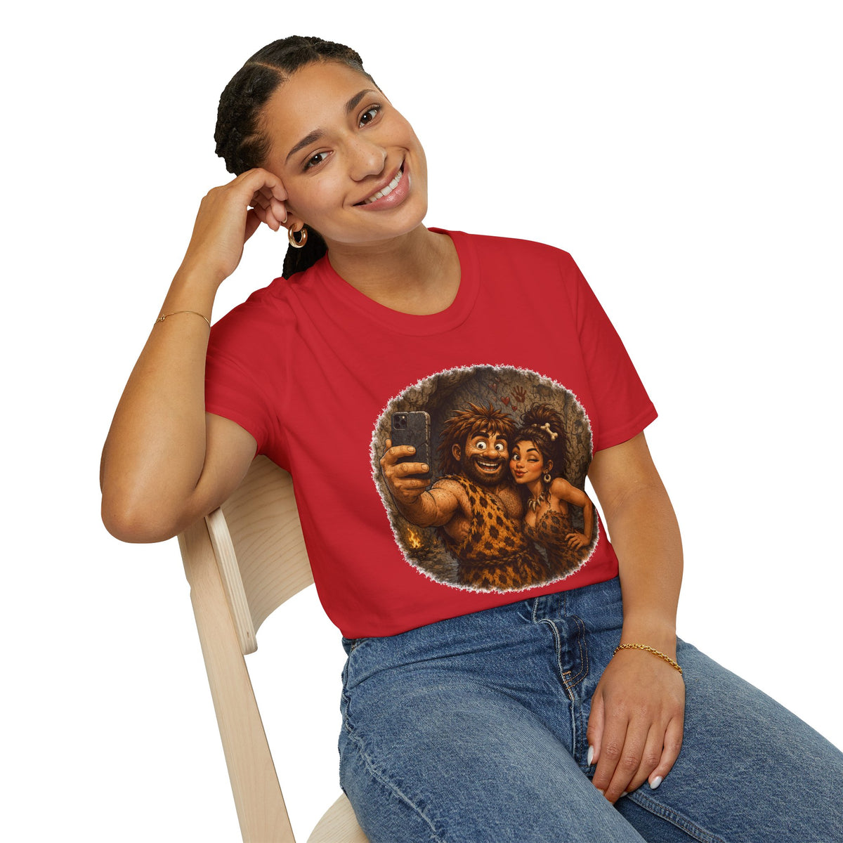 Caveman Couple Selfie T-Shirt
