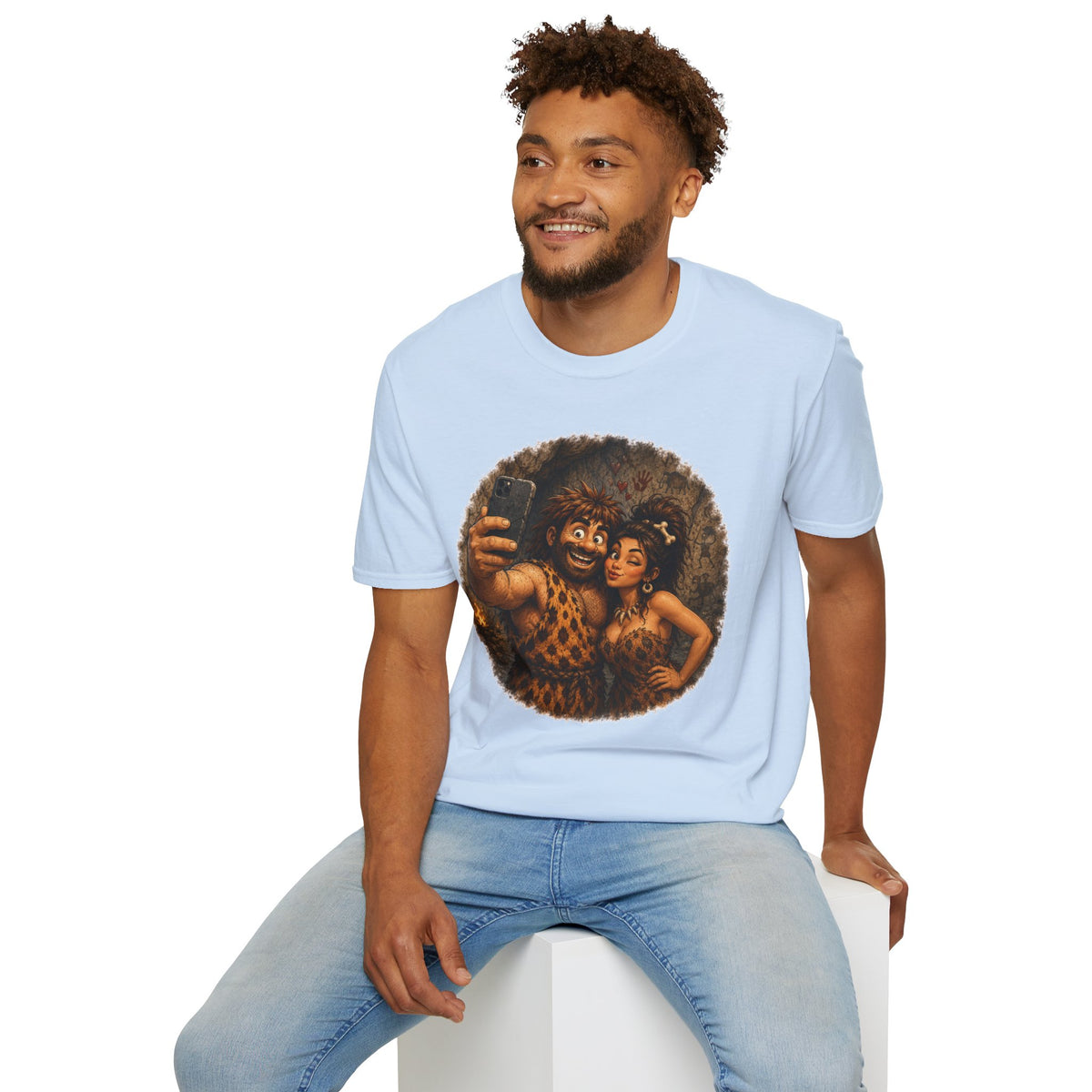 Caveman Couple Selfie T-Shirt
