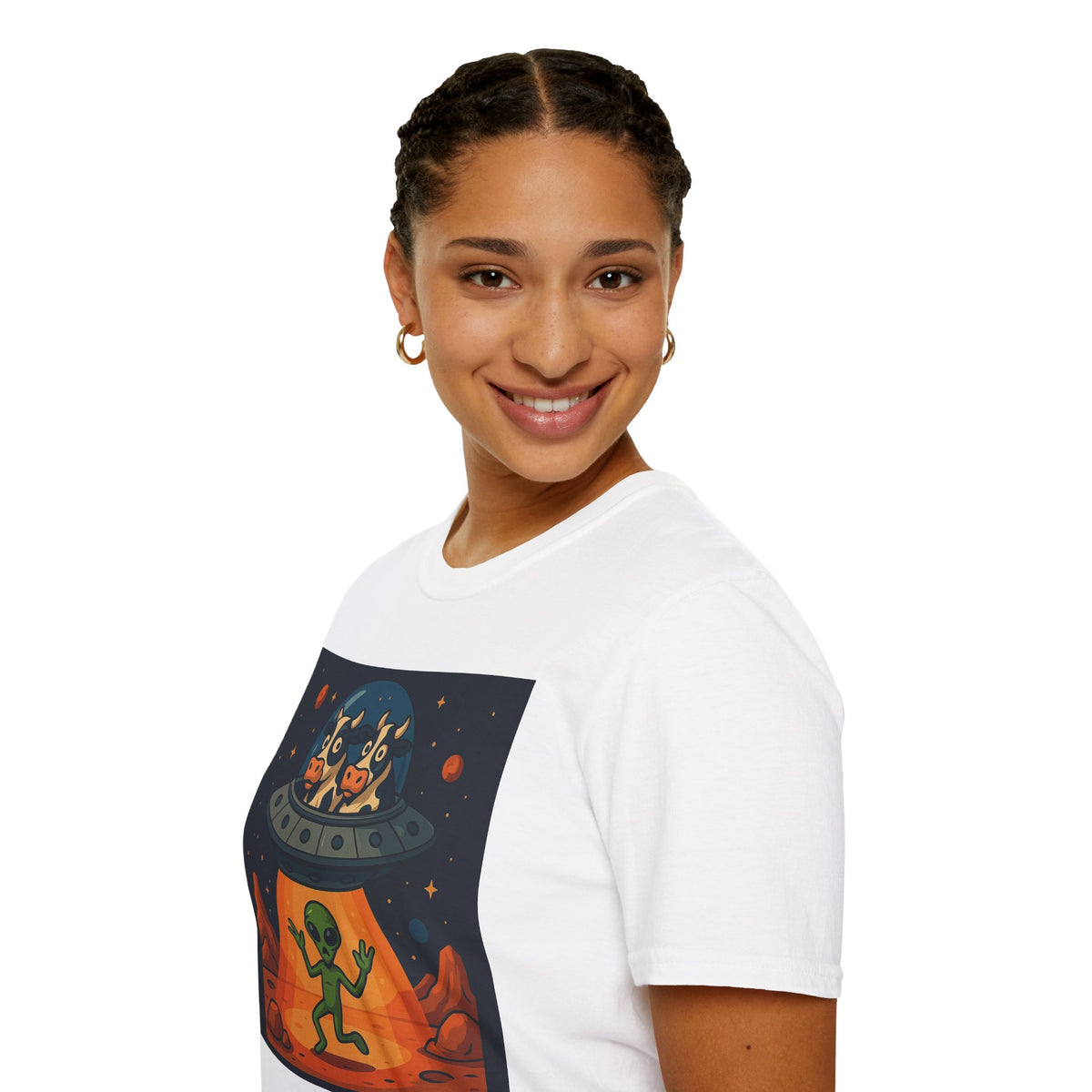 Udderly Suspicious: Alien Cow Abduction Funny UFO T-Shirt
