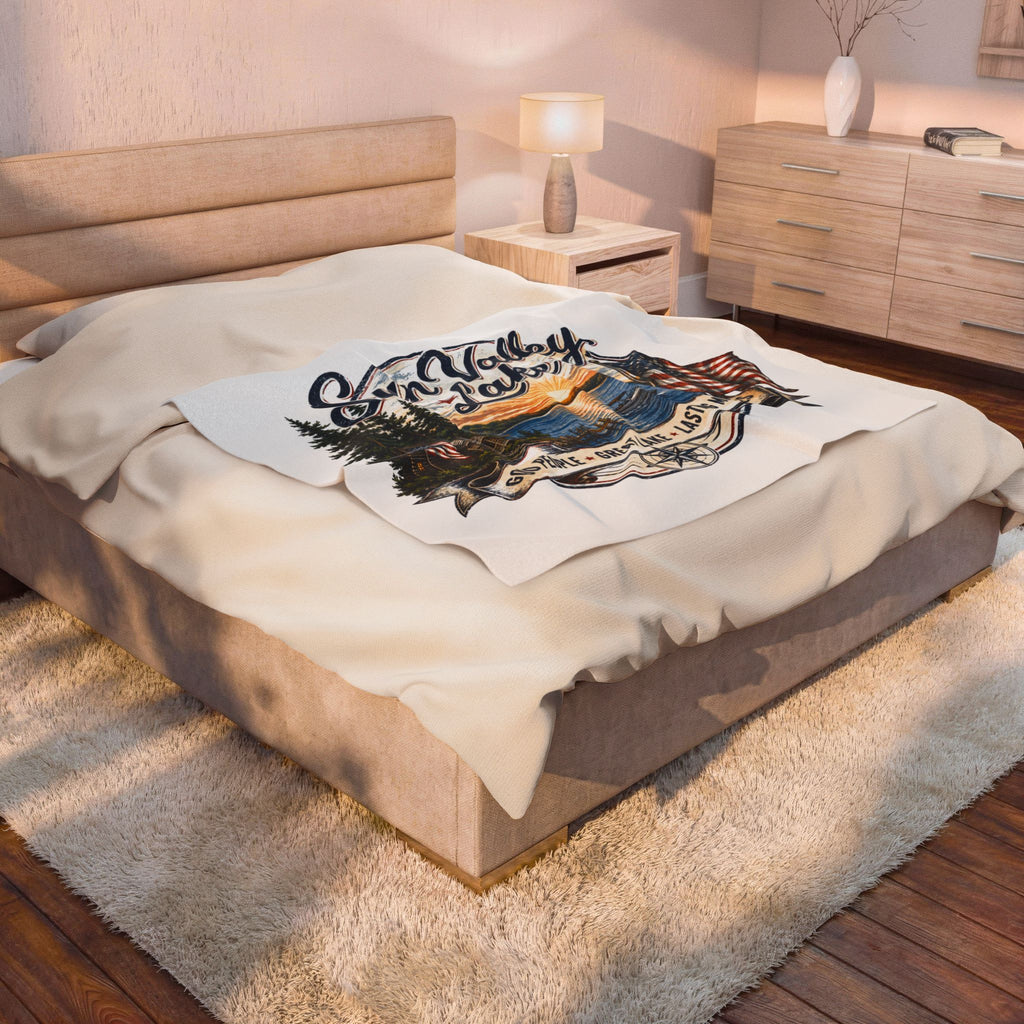 Sun Valley Lake Velveteen Plush Blanket