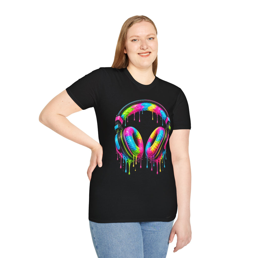 80's Neon Drip Headphones T-Shirt