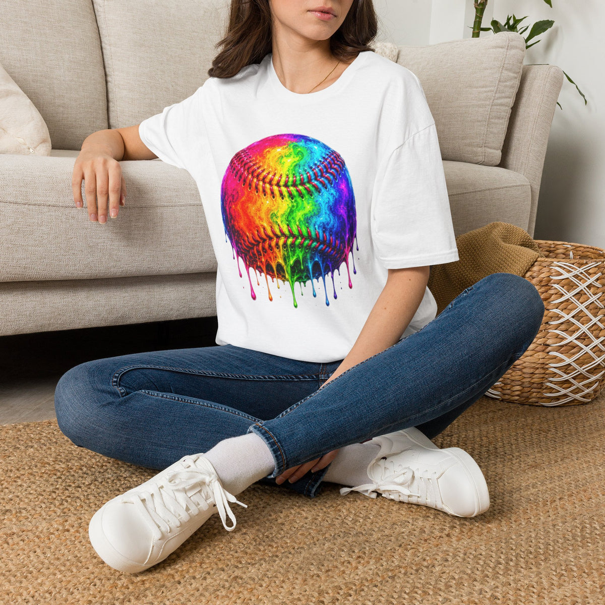 Rainbow Drip Baseball T-Shirt
