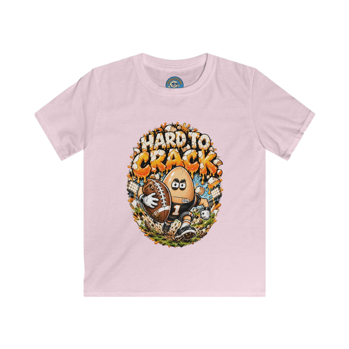 Greg the Egg "Hard to Crack" Football Kids T-Shirt