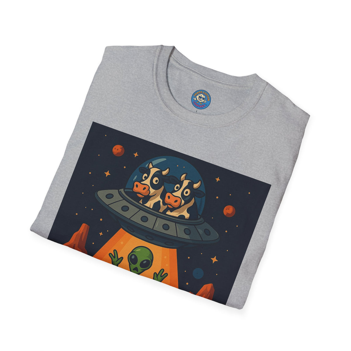 Udderly Suspicious: Alien Cow Abduction Funny UFO T-Shirt