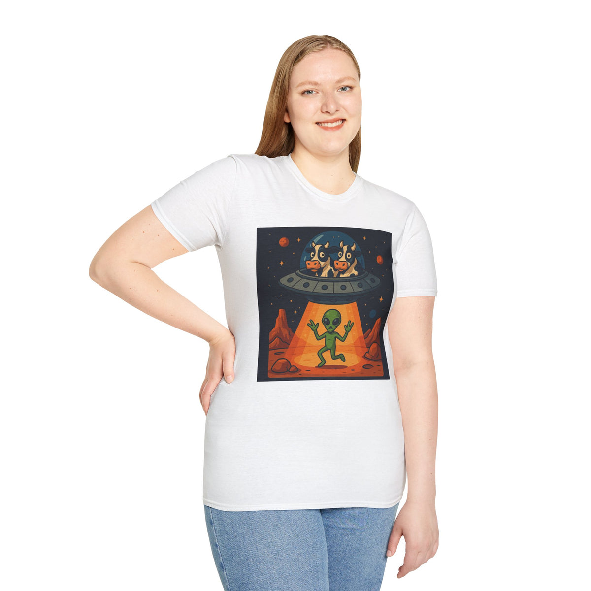 Udderly Suspicious: Alien Cow Abduction Funny UFO T-Shirt