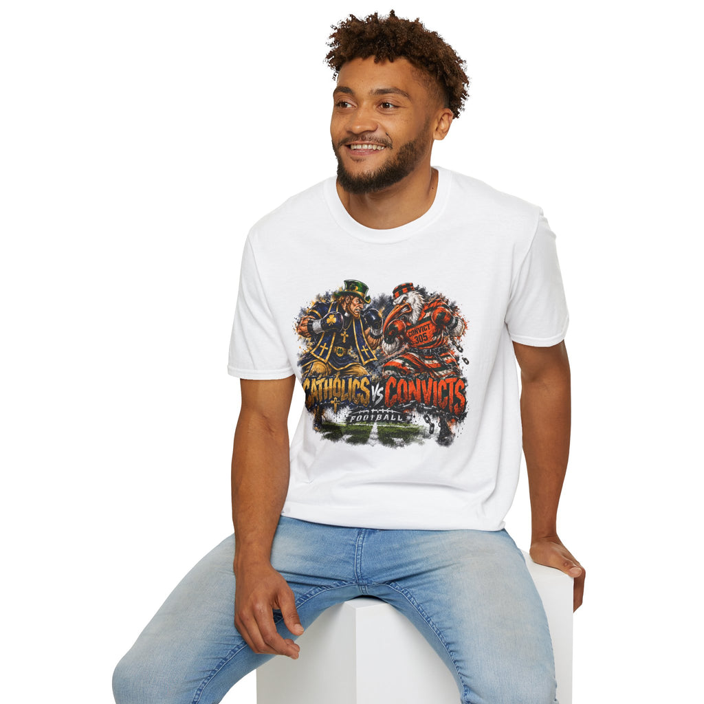Catholics vs Convicts Rivalry Football T-Shirt