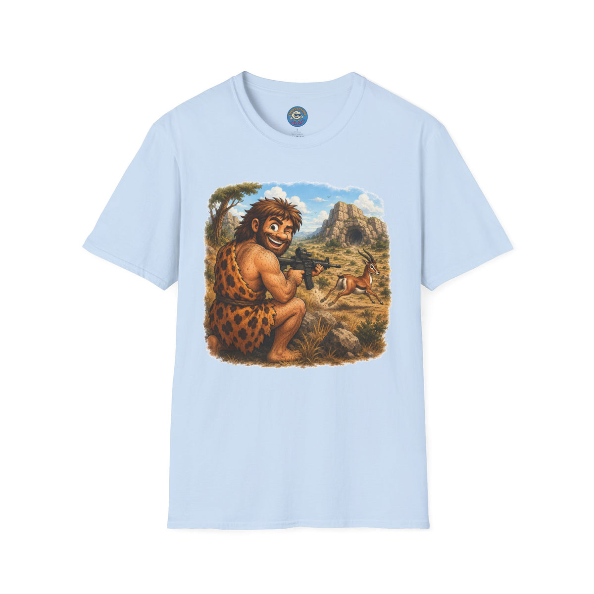Caveman Hunting with an AR T-Shirt