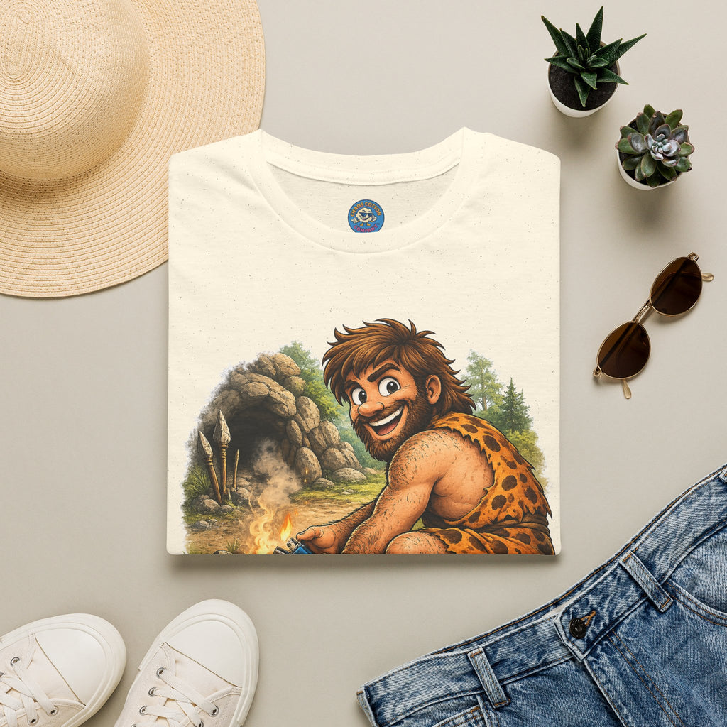 Caveman Discovers a Lighter T-Shirt