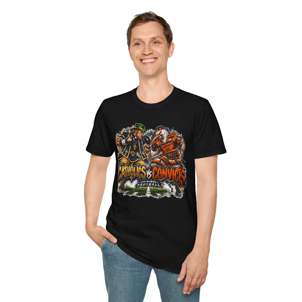 Catholics vs Convicts Rivalry Football T-Shirt