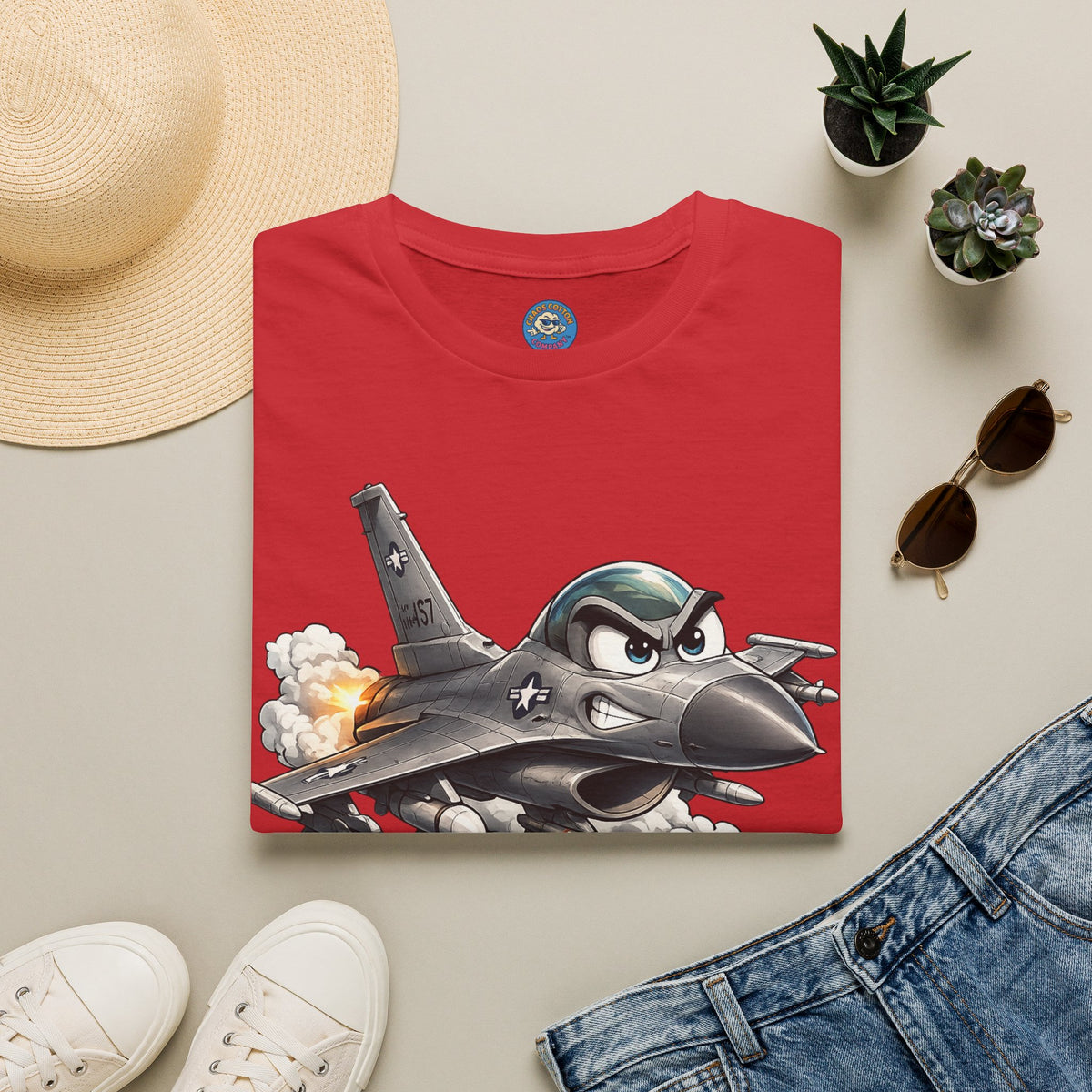 Cartoon Fighter Jet T-Shirt
