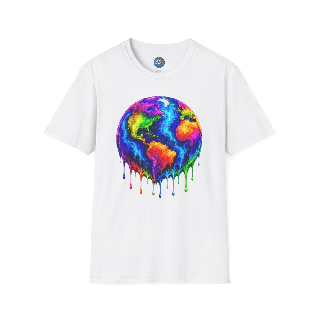 Rainbow Drip Earth T-Shirt