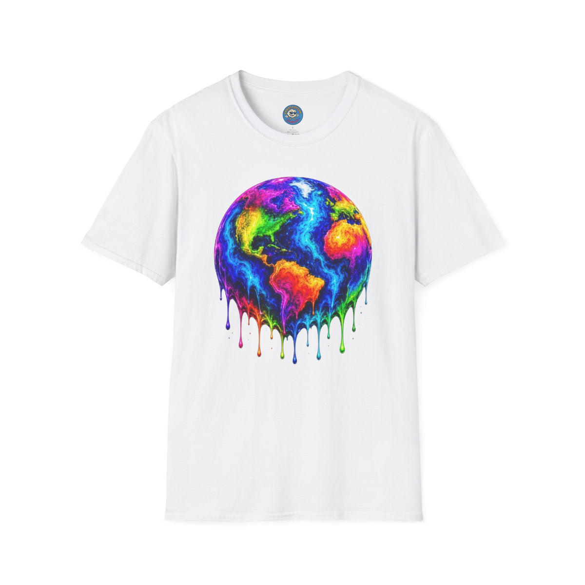 Rainbow Drip Earth T-Shirt