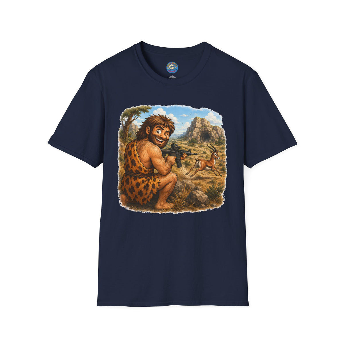 Caveman Hunting with an AR T-Shirt