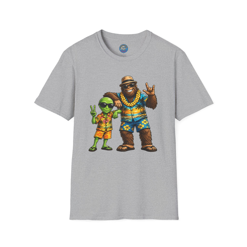 Hawaiian Alien and Bigfoot T-Shirt