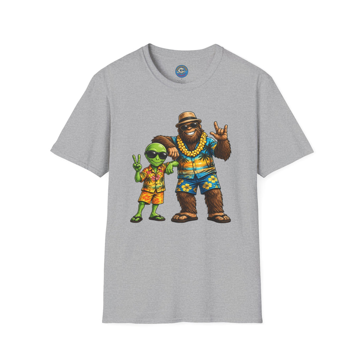 Hawaiian Alien and Bigfoot T-Shirt