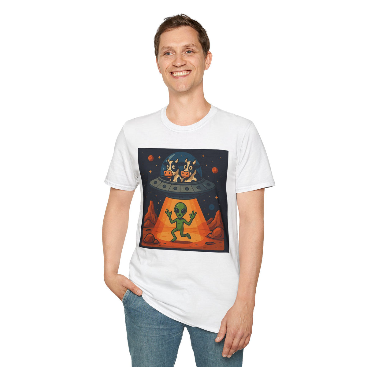 Udderly Suspicious: Alien Cow Abduction Funny UFO T-Shirt