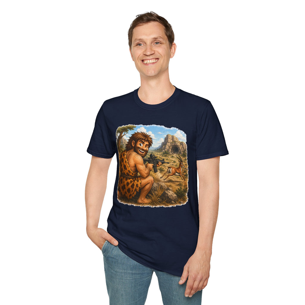 Caveman Hunting with an AR T-Shirt