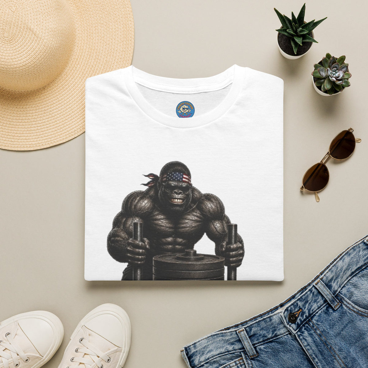 Gorilla Weightlifting T-Shirt (Pushing Sled)