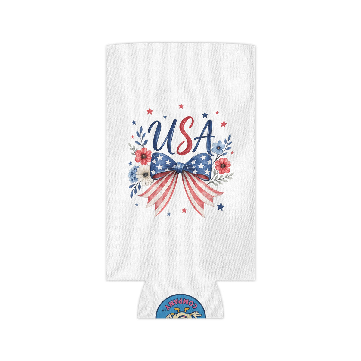 USA Floral Bow Can Cooler
