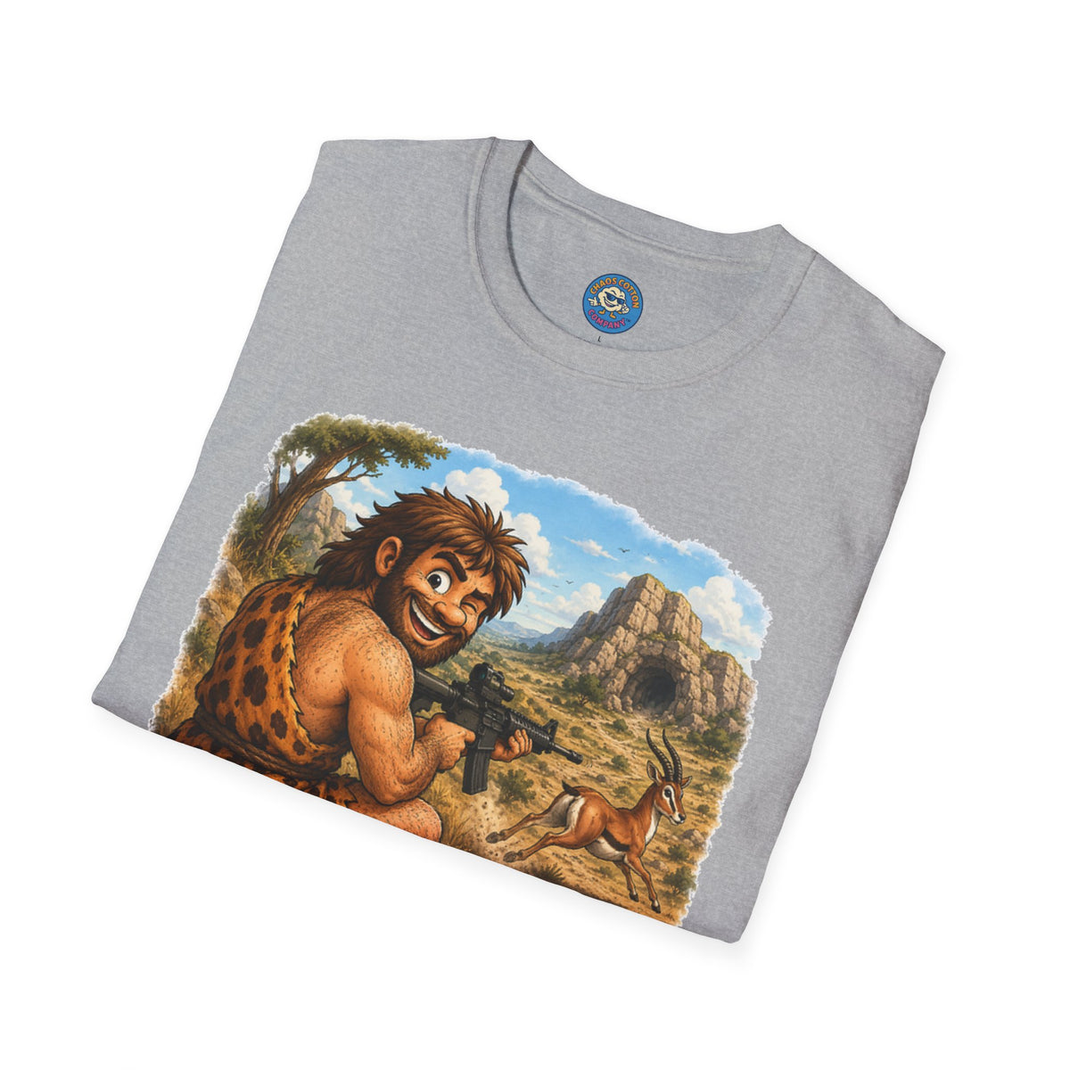 Caveman Hunting with an AR T-Shirt