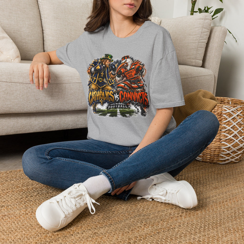 Catholics vs Convicts Rivalry Football T-Shirt