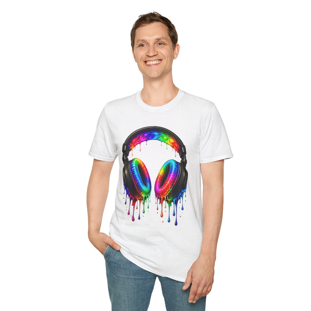 Rainbow Drip Headphones T-Shirt