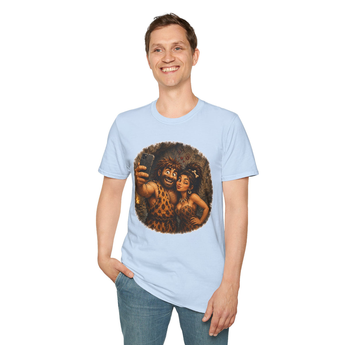 Caveman Couple Selfie T-Shirt