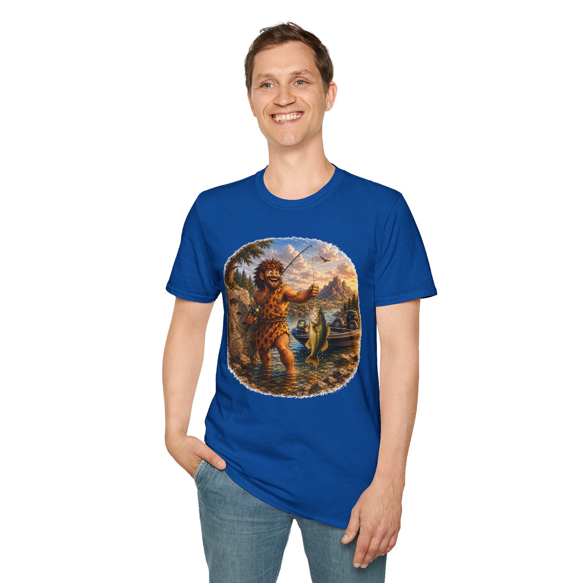Caveman Goes Fishing T-Shirt