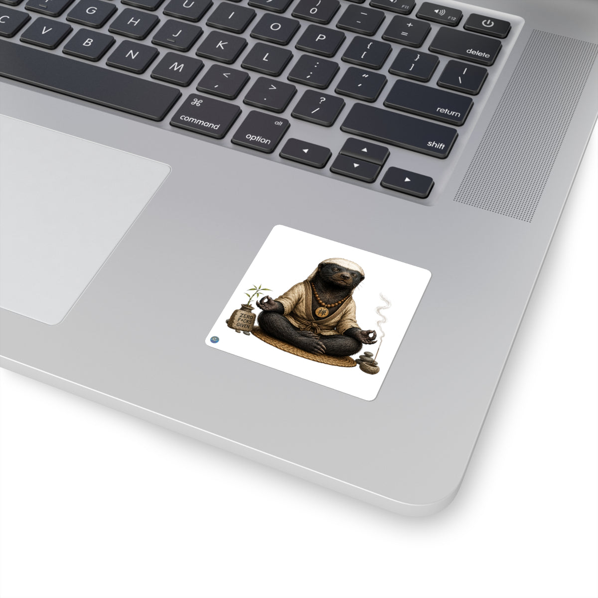 Zen Honey Badger Square Sticker Decal