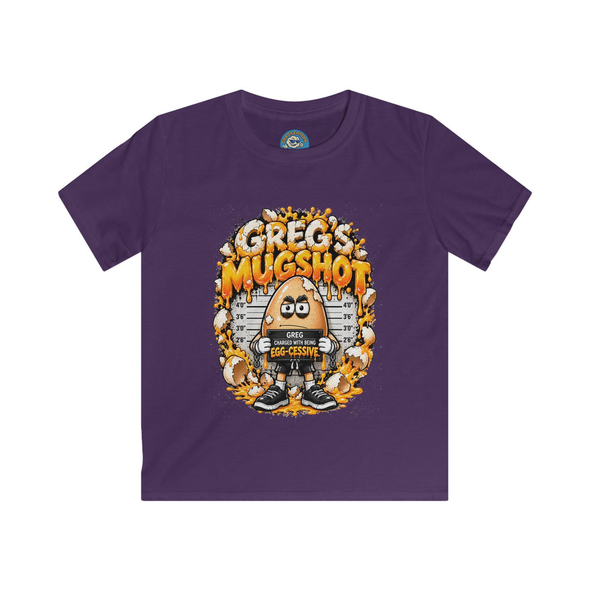 Greg the Egg "Greg's Mugshot" Kids T-Shirt