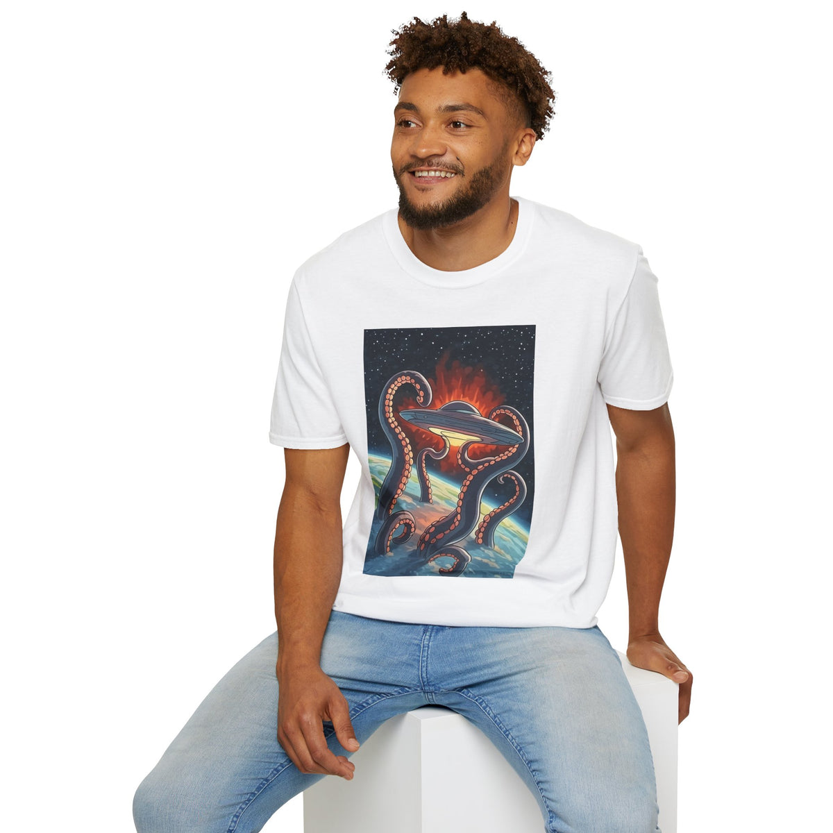 UFO & Giant Space Octopus T-Shirt