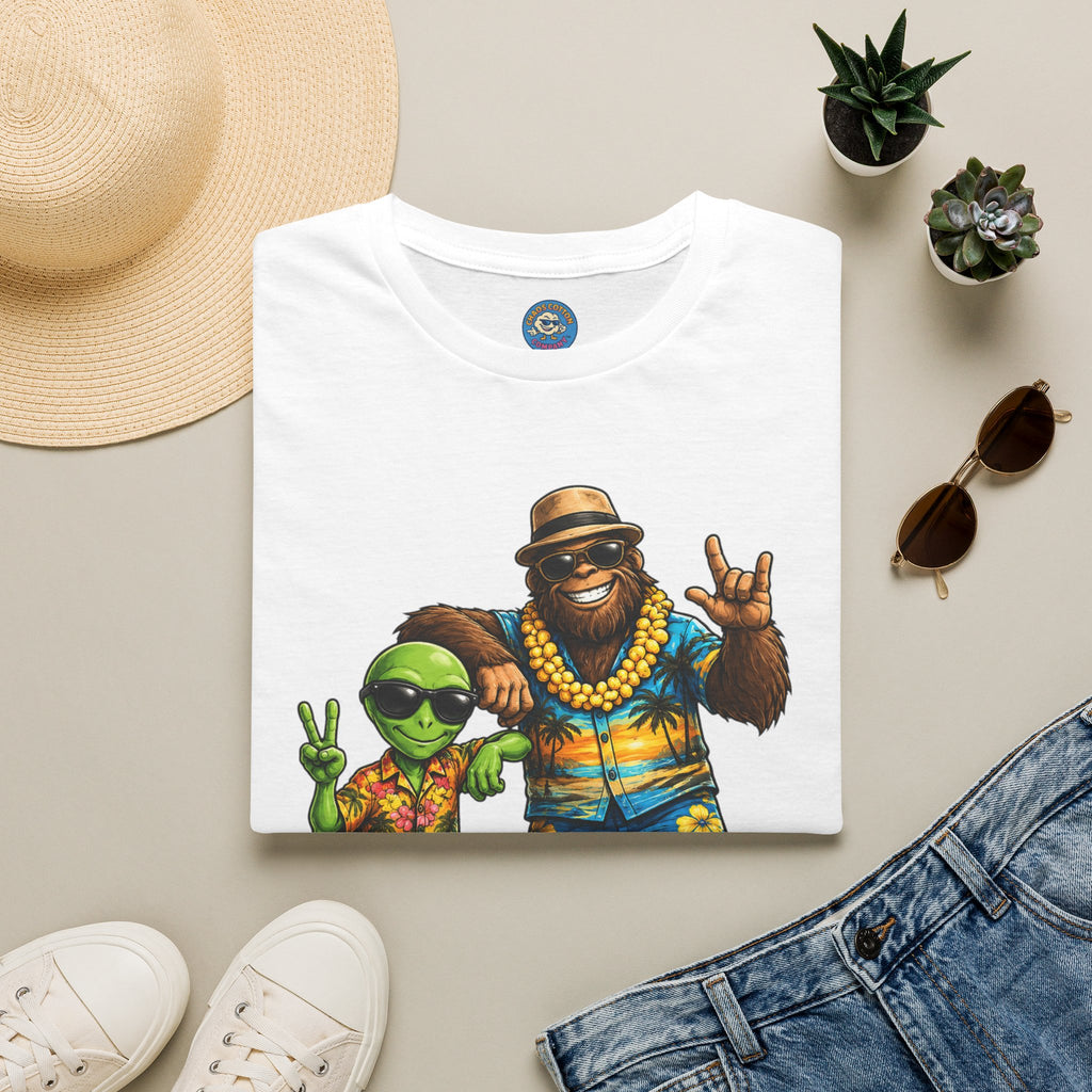Hawaiian Alien and Bigfoot T-Shirt