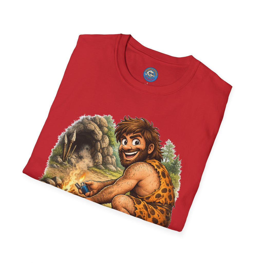 Caveman Discovers a Lighter T-Shirt