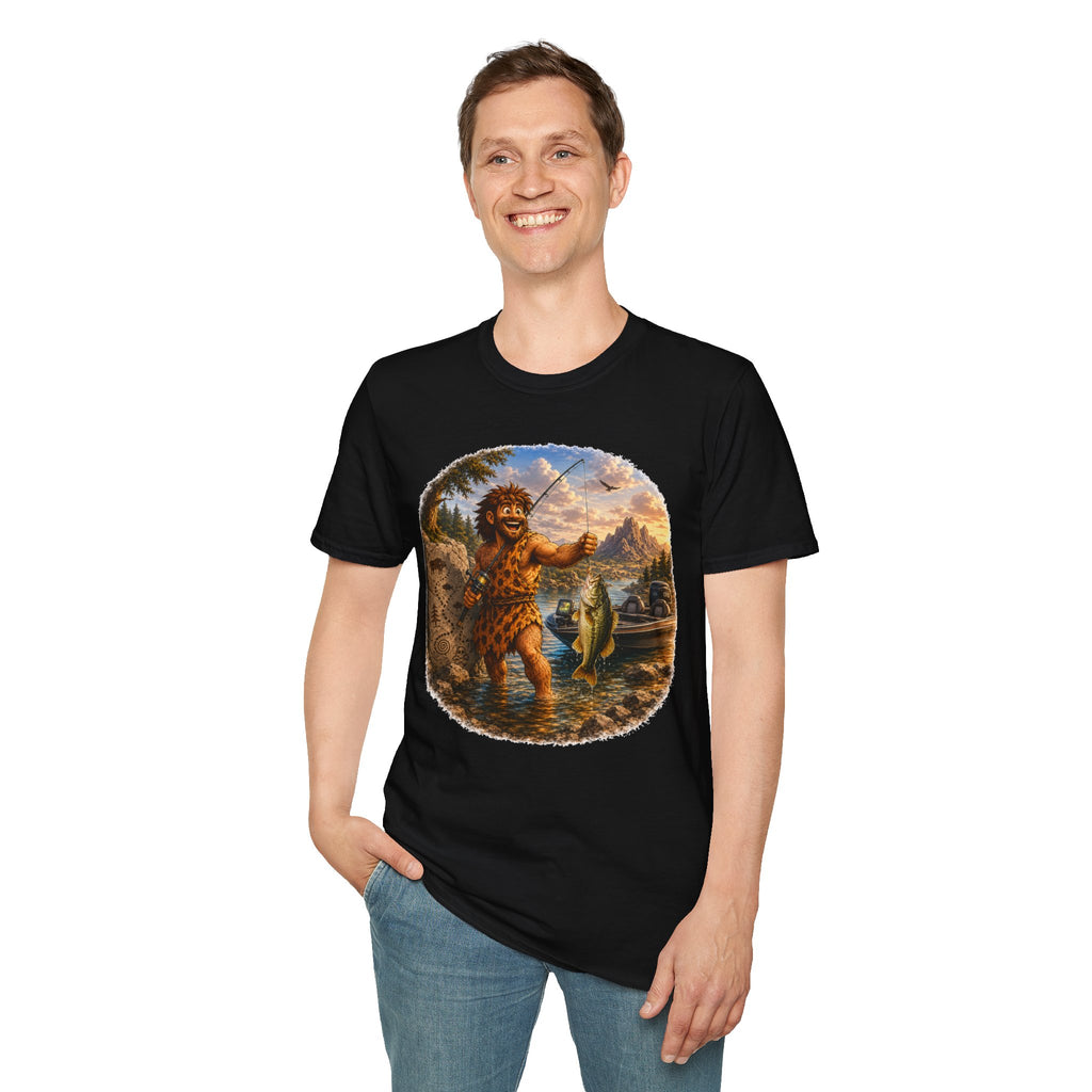 Caveman Goes Fishing T-Shirt