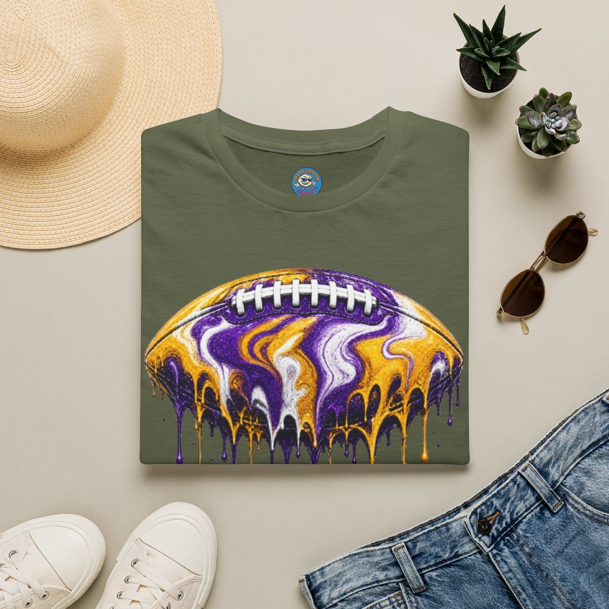 LSU Football Drip T-Shirt