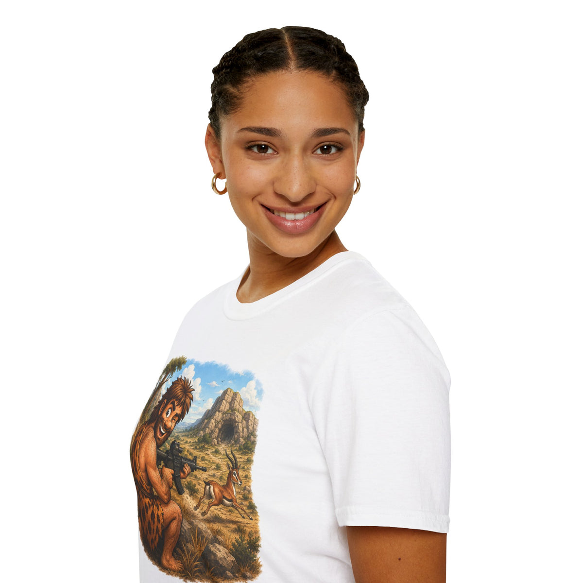 Caveman Hunting with an AR T-Shirt