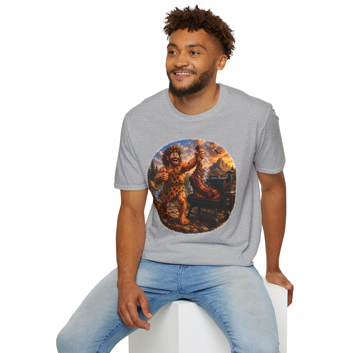 Caveman Grilling T-Shirt