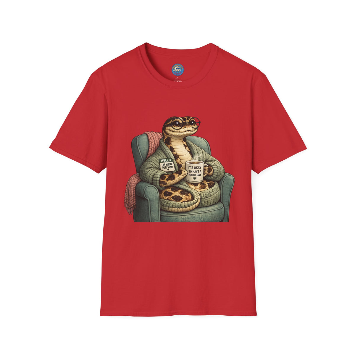 Cozy Snake Holding Mug T-Shirt | It's Okay To Have A Hard Day