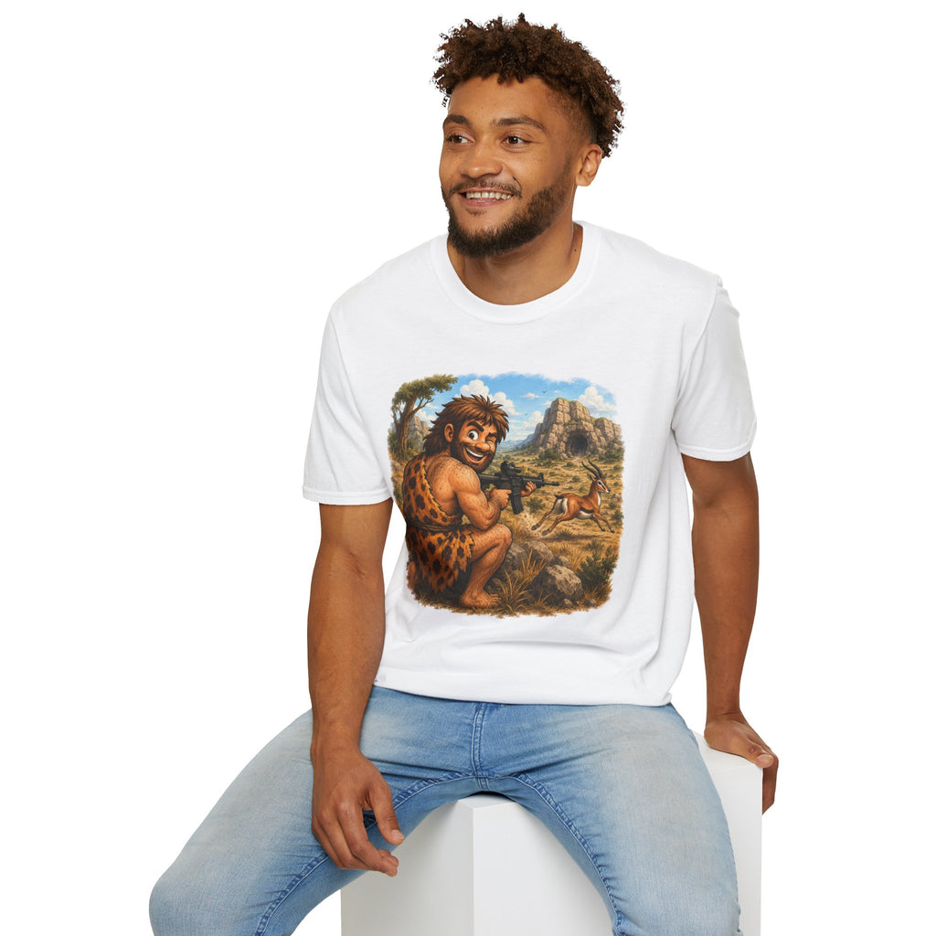 Caveman Hunting with an AR T-Shirt